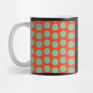 Coral Blue Polka Dot Offset Repeat Pattern Mug